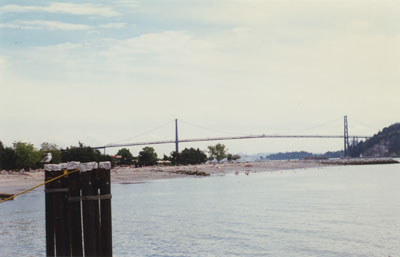 Lions Gate Bridge viewed from Ambleside Landing