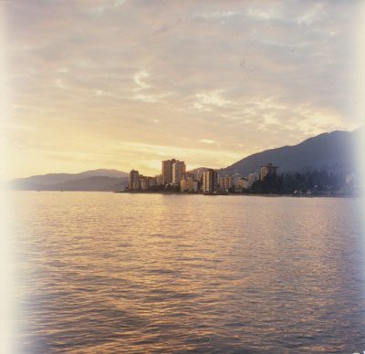 Sunset at Ambleside looking west along the waterfront to 22nd Street