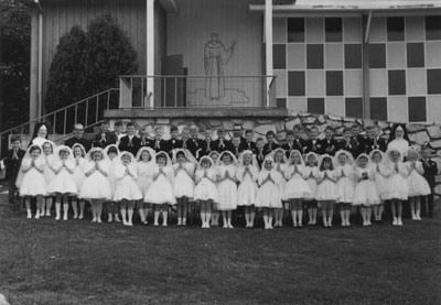 1st Communion class outside St. Anthony's Church