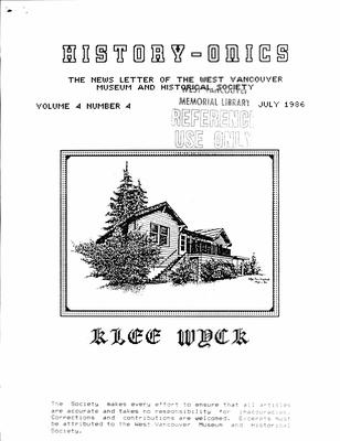 History-onics (West Vancouver, BC: West Vancouver Historical Society), 1 Jul 1986