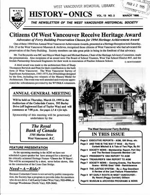 History-onics (West Vancouver, BC: West Vancouver Historical Society), 1 Mar 1995