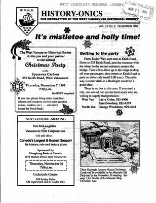 History-onics (West Vancouver, BC: West Vancouver Historical Society), 1 Nov 1995