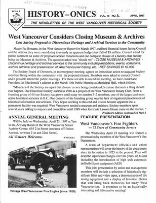 History-onics (West Vancouver, BC: West Vancouver Historical Society), 1 Apr 1997