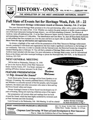 History-onics (West Vancouver, BC: West Vancouver Historical Society), 1 Feb 1998