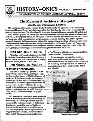 History-onics (West Vancouver, BC: West Vancouver Historical Society), 1 Sep 1998