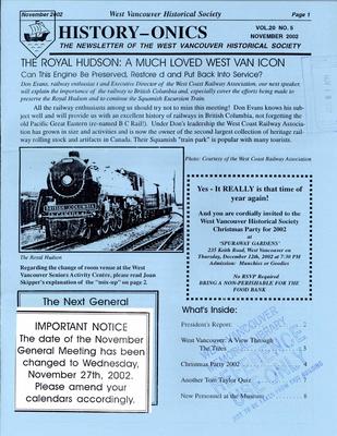 History-onics (West Vancouver, BC: West Vancouver Historical Society), 1 Nov 2002