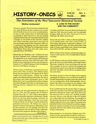 History-onics (West Vancouver, BC: West Vancouver Historical Society), 1 Mar 2004