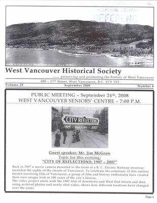 History-onics (West Vancouver, BC: West Vancouver Historical Society), 1 Sep 2008