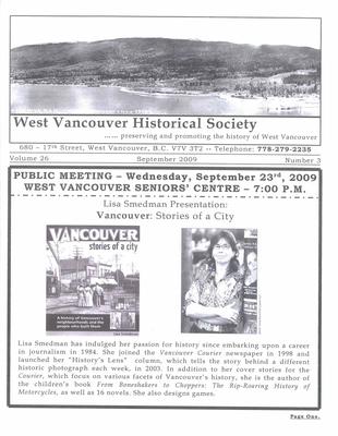 History-onics (West Vancouver, BC: West Vancouver Historical Society), 1 Sep 2009