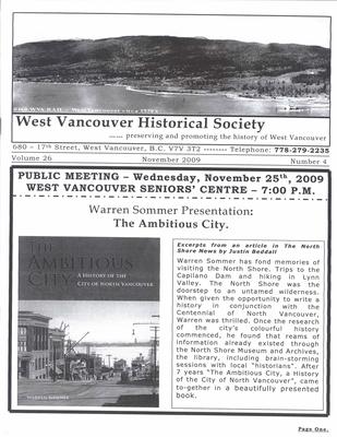 History-onics (West Vancouver, BC: West Vancouver Historical Society), 1 Nov 2009