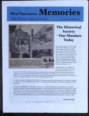 History-onics (West Vancouver, BC: West Vancouver Historical Society), 1 Nov 2014