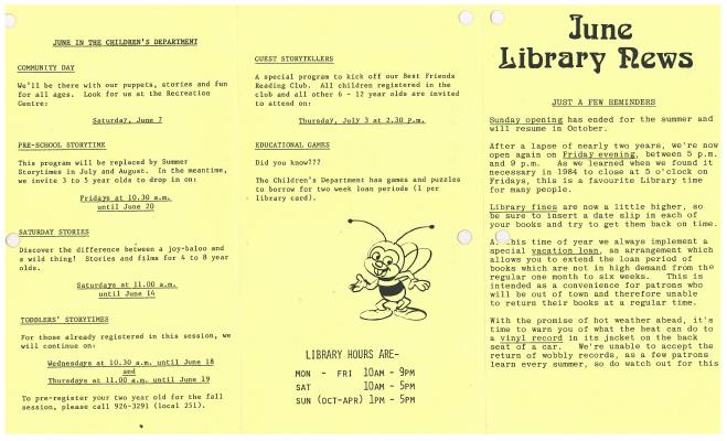 Library News, 1 Jun 1986