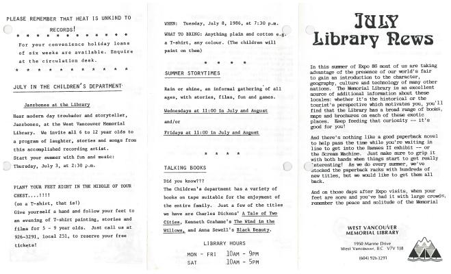 Library News, 1 Jul 1986