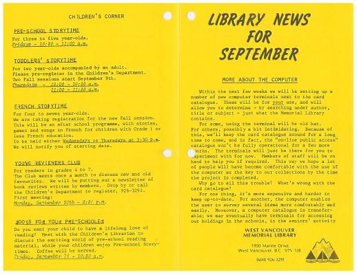 Library News, 1 Sep 1982