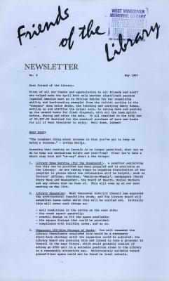 Friends of the Library Newsletter, 1 May 1987