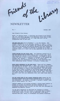 Friends of the Library Newsletter, 1 Oct 1987