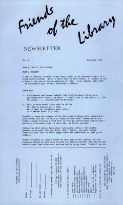 Friends of the Library Newsletter, 1 Dec 1990