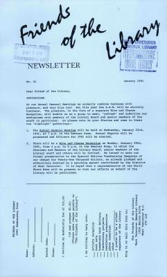 Friends of the Library Newsletter, 1 Jan 1991