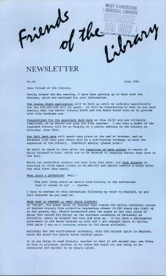 Friends of the Library Newsletter, 1 Jun 1991