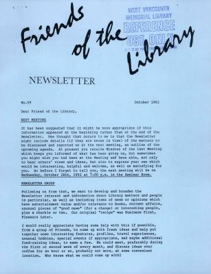 Friends of the Library Newsletter, 1 Oct 1992