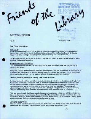 Friends of the Library Newsletter, 1 Dec 1995