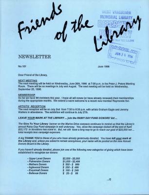 Friends of the Library Newsletter, 1 Jun 1996