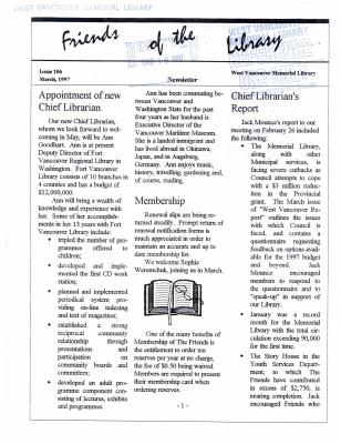 Friends of the Library Newsletter, 1 Mar 1997