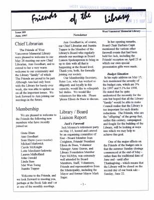 Friends of the Library Newsletter, 1 Jun 1997