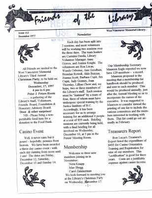 Friends of the Library Newsletter, 1 Dec 1997