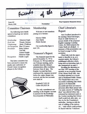 Friends of the Library Newsletter, 1 Mar 1998