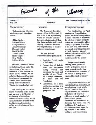 Friends of the Library Newsletter, 1 May 1998