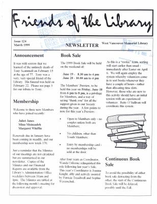 Friends of the Library Newsletter, 1 Mar 1999