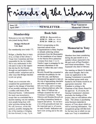 Friends of the Library Newsletter, 1 Apr 1999