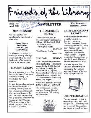 Friends of the Library Newsletter, 1 Apr 2000