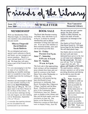 Friends of the Library Newsletter, 1 Jun 2000