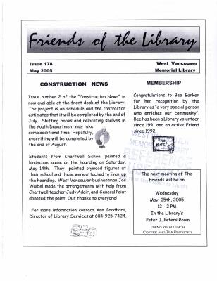 Friends of the Library Newsletter, 1 May 2005