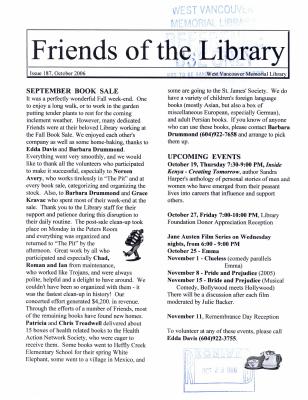 Friends of the Library Newsletter, 1 Oct 2006