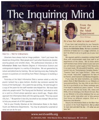 Inquiring Mind, 1 Oct 2003