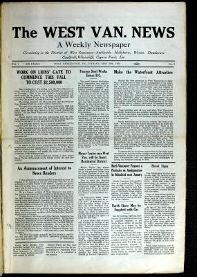 West Van. News (West Vancouver), 28 May 1926