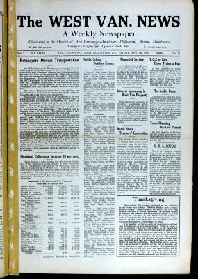 West Van. News (West Vancouver), 5 Nov 1926