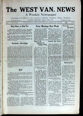 West Van. News (West Vancouver), 12 Nov 1926