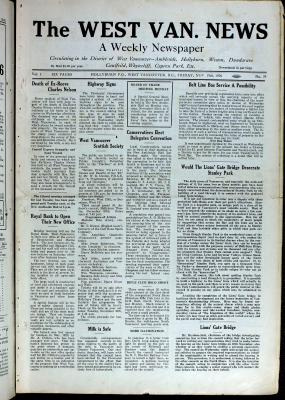 West Van. News (West Vancouver), 19 Nov 1926