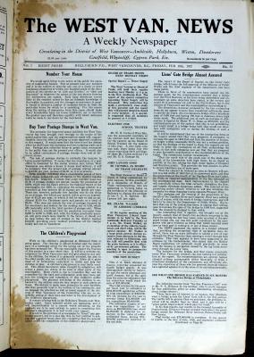 West Van. News (West Vancouver), 18 Feb 1927