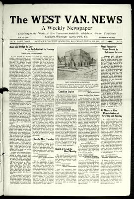 West Van. News (West Vancouver), 18 Nov 1927