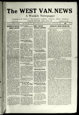 West Van. News (West Vancouver), 5 Aug 1927