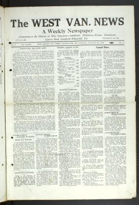 West Van. News (West Vancouver), 8 Aug 1930