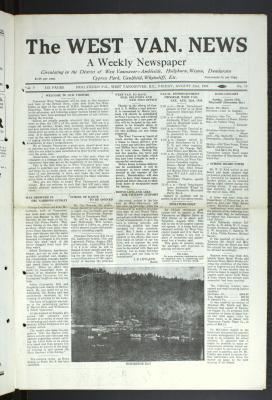 West Van. News (West Vancouver), 22 Aug 1930