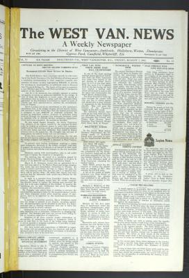 West Van. News (West Vancouver), 7 Aug 1931