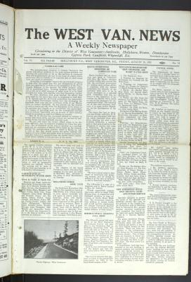 West Van. News (West Vancouver), 28 Aug 1931