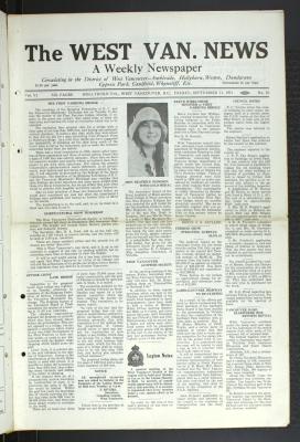 West Van. News (West Vancouver), 11 Sep 1931